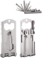 17-in-1 Mini Multitool Screwdriver Set, Precision Stainless Steel EDC Pocket Toolkit with Compact Precision Bit Set & Bottle Opener for Outdoor, Hiking, Camping and Survival