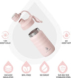 IDEUS Insulated Water Bottle 12oz, Stainless Steel Insulated Water Bottle For School, Insulated Bottles With Straws Leakproof, Vacuum Double Wall Water Bottles For Boys And Girls With 2 Lids, BPA Free