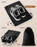 FantasyLife Shoe Bags for Travel, Washable Dust Bags for Storage & Packing, Flannel Shoe Pouch with Drawstring Closure for Purses, Handbags, Shoes & Toys (4, Black Beauty, 17.3"x12.6")