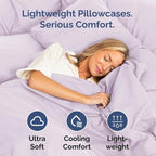 Pillowcases - Ultra Soft Hotel Quality Pillowcase Covers - Comfy, Cozy & Wrinkle Free - Shrinkage and Fade Resistant - Machine Washable Pillow Protectors - (King, Light Lavender, 4 Piece Set)