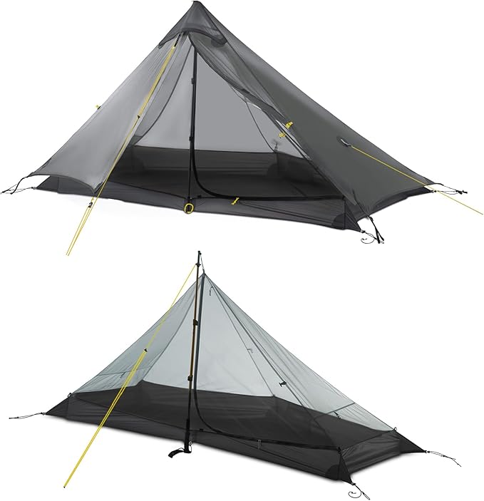 LANSHAN Ultralight Tent 3-Season Backpacking Tent for 1-Person or 2-Person Camping, Trekking, Kayaking, Climbing, Hiking