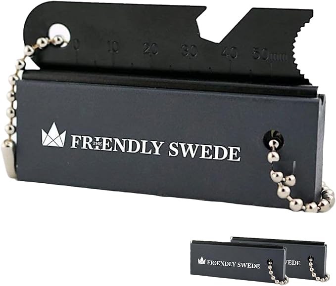 The Friendly Swede Magnesium Fire Starter Kit 3-Pack — Flint and Steel Fire Starter Survival Tool; Weatherproof Firestarter for Camping, Hiking & BBQs; Flint and Steel Magnesium Bar; 6-in-1 Striker