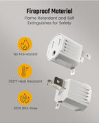 2 Prong to 3 Prong Outlet Adapter, SUPERDANNY ETL Listed 3-2 Prong Adapter, Fire-Retardant (392℉) PBT Material, Heavy Duty Wall Plug Adapter for Old Homes, Travel to Japan (Ivory White (2-Pack))
