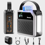 Portable Solar Power Station 270Wh/72000mAh, 268W Max Output, 2×100W USB-C PD, LiMnFePO4 Battery with Spotlight for Hiking, Traveling & Emergency, Drone Charging, Compact Power Stations