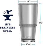 YETI Rambler 30 oz Tumbler, Stainless Steel, Vacuum Insulated with MagSlider Lid, Rescue Red