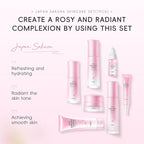 LAIKOU JAPAN SAKURA Skin Care, Skin Care Set with Cleanser, Toner, Lotion, Eye Cream, Makeup Primer, Essence Cream and Serum for Women Mother's Day Valentine's Day Christmas Birthday Beginner Kit 7pcs