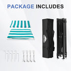 EAGLE PEAK Flex Ultra Compact 5x5 Pop-up Canopy, Sun Shelter, Changing Room, Portable Privacy Tent for Pool, Fashion Photoshoots, or Camping, White/Light Blue