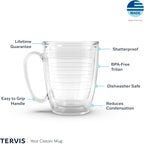Tervis Clear & Colorful Tabletop Made in USA Double Walled Insulated Tumbler Travel Cup Keeps Drinks Cold & Hot, 16oz Mug, Elderberry Wild