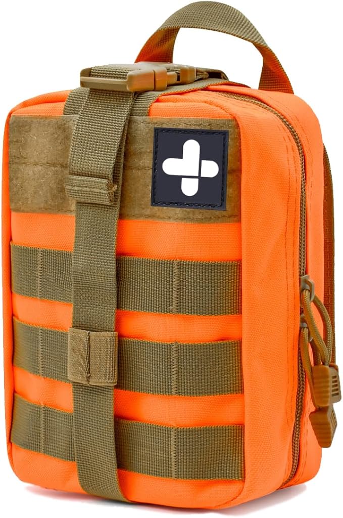 Gogoku First Aid Pouch 1000D Nylon Tactical Molle Tear Away Medical Pouch Empty Utility Pouch for Outdoor Activities Medical Supplies Camping Hiking Travel,Bag Only