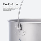 iBasingo 3-Piece Titanium Pot Set (1.3L+1.95L+2.9L) with Lids Ultralight Camping Cookware for Backpacking, Hiking & Outdoor Cooking, Nesting Backpacker Pots with Measurement Marks Ti2056C