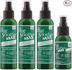Bug Soother MAX - Extra Strength Natural Gnat, Tick, and Mosquito Repellent, 3 Pack 4 fl oz w/Free 1 oz. Bug Spray Deterrent - DEET Free - Safe for Adults & Environment - Made in USA