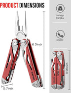 Multitool, 21-in-1 Multi Tool Pliers with Safety Locking and Spring-Action Scissors, Heavy-duty Stainless Steel Multi-tool Set with Nylon Sheath for Work, Home, Garden, DIY & Auto