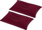 PATIKIL Inflatable Pillow, 2 Pack Squared Ultralight Camping Travel Pillow Desk Rest Neck Support for Hiking Backpacking Office, Wine Red