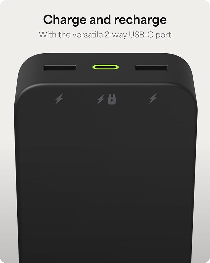 mophie Powerstation XL Power Bank 2023-20,000 mAh Large Internal Battery, (2) USB-A Ports and (1) 20W USB-C PD Fast Charging Input/Output Port, Travel-Friendly