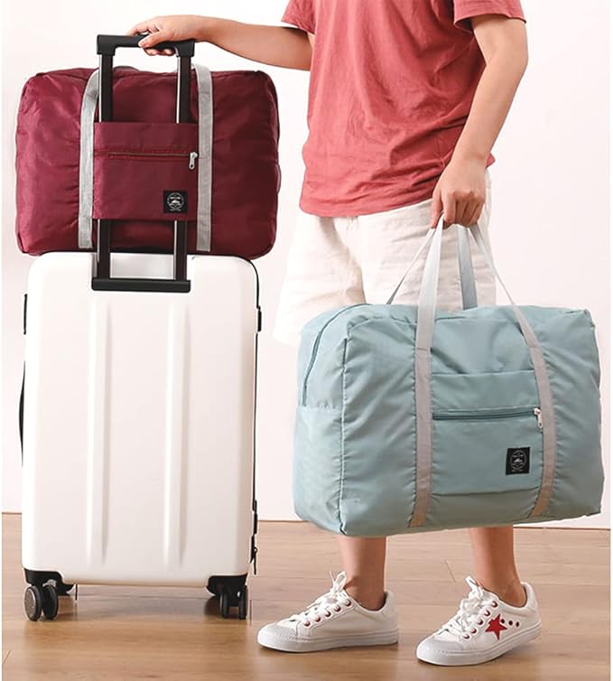 Travel Bag 5Packes Carry on Luggage Foldable Duffel Bag Sports Gym Bag Weekender Overnight Bag Water Resistant Nylon Travel Duffel for Men Women (5 PCS)