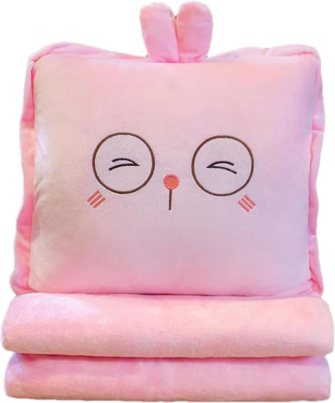 Fruit Throw Blanket and Pillow Set, Travel Blanket Compact Convenient Bed Throw Pillows with Airplane and Car Suitable for Office Nap Time (C, 39in x 31in)