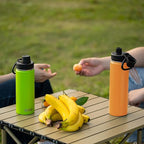 koodee 26 oz Insulated Water Bottle Stainless Steel Double Wall Vacuum Metal Sports Water Bottle with Leakproof Spout Lid, Wide Mouth Water Bottle (Cosmic Orange)