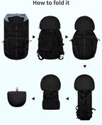 Blue Quartz Hiking Backpack 30L Lightweight Packable Backpack for Travel, Water Resistant Foldable Daypack for Women Men, Black