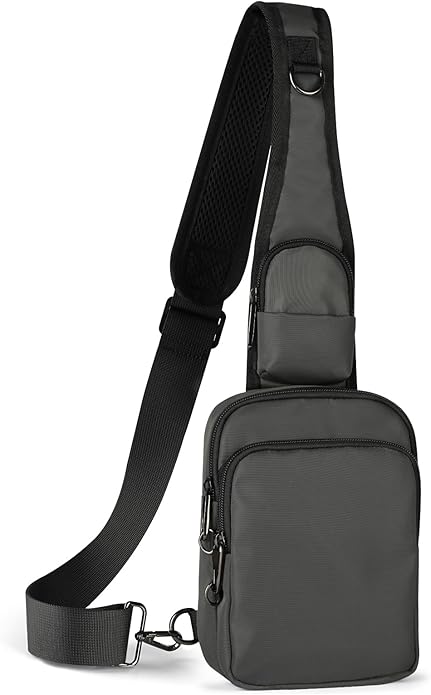 VADOO Sling Bag, Crossbody Bag with Zipper Lock, RFID Blocking & Water Resistant for Men and Women