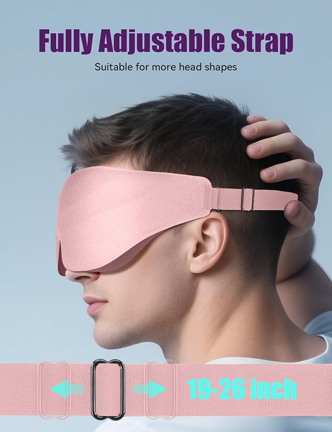 Sleep Eye Mask for Men Women, EVA BELLE Light Blocking Sleeping Mask for Side Sleeper, 3D Contoured Cup Night Blindfold, Lash Extensions 3D Sleeping Mask with Adjustable Strap for Travel, Night & Nap