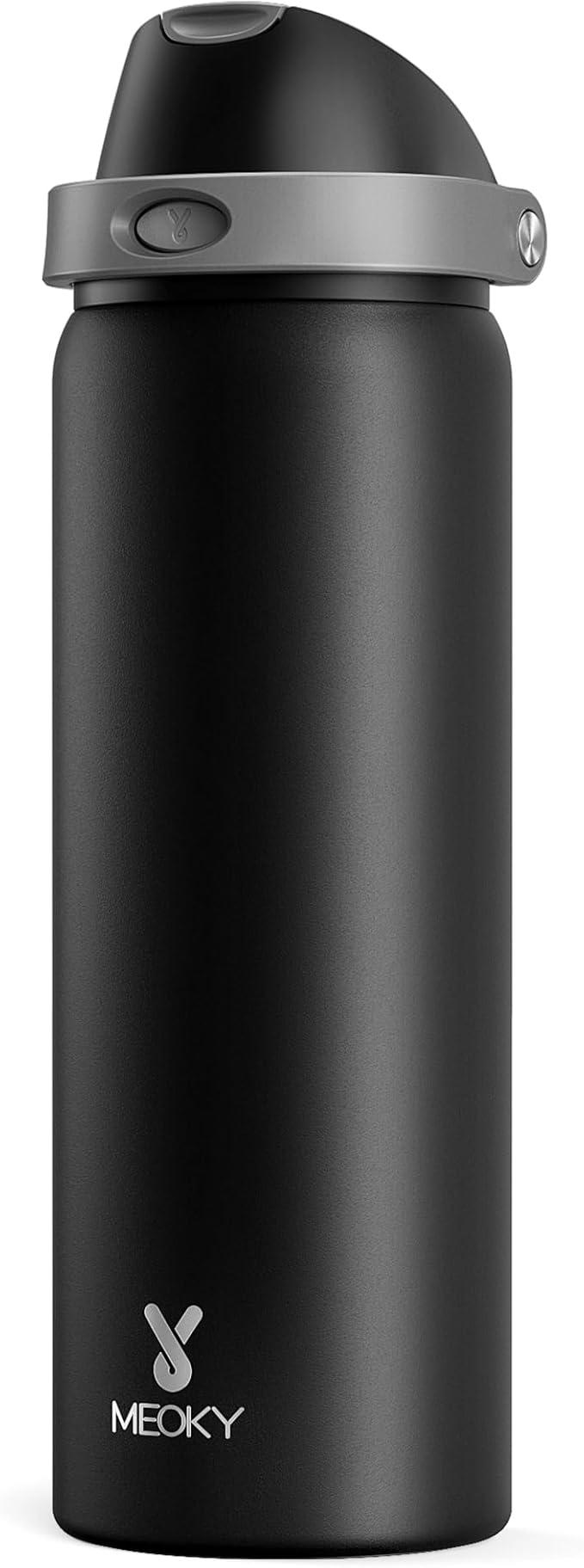 32 oz Insulated Water Bottle for Sports: Meoky Stainless Steel Water Bottle with 2-in-1 Straw and Spout Lid - Leak Proof, Cold for 24 Hours, Protective Silicone Base, BPA-Free for Gym, Night