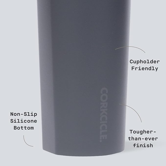 Corkcicle Classic Canteen - Keeps Drinks Cold for 25 Hours - Triple-Insulated Stainless Steel - Dishwasher Safe - Summer Drinkware Gift - Keeps Drinks Ice Cold - 16 oz - Flint