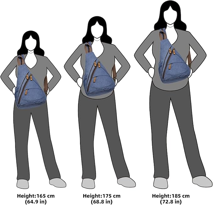 KL928 Canvas Sling Bag - Small Crossbody Backpack Shoulder Casual Daypack Rucksack for Men Women(Large Version)