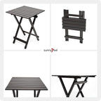 SUNNYFEEL Folding Camping Table - Lightweight Aluminum Portable Picnic Table, 18.5x18.5x24.5 Inch for Cooking, Beach, Hiking, Travel, Fishing, BBQ, Indoor Outdoor Small Foldable Camp Tables