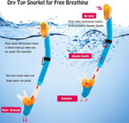 Kids Mask Fins Snorkel Set Snorkeling Packages, with Diving Mask, Snorkel, Adjustable Swim Fins, Mesh Bag, Anti-Fog Anti-Leak Snorkeling Gear for Kids for Snorkeling Swimming Diving