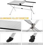 KingCamp Camping Table Roll up Aluminum Folding Table Lightweight Large Portable Foldable Camp Table for Picnic Camping Barbecue Backyard Beach Tailgate Indoor Outdoor, 4-6 Person, Support 176lbs