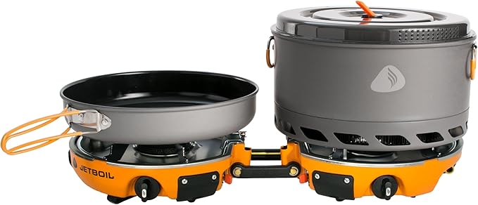 Jetboil Genesis Basecamp Backpacking and Camping Stove Cooking System with Camping Cookware