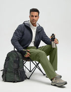 baleaf Men's Fleece Lined Hiking Cargo Pants Softshell Water Resistant Snow Thermal Pants Winter Insulate with Zipper Pocket