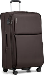 Hanke 28 Inch Luggage Softside Expandable Suitcases with Spinner Wheels, Travel Checked Luggage for Women Men(Coffee)
