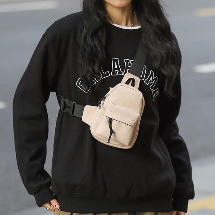 Peicees Small Crossbody Bag Purse For Men Womens Mini Sling Bag Chest Backpack Phone Holder Water-Resistant