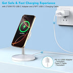 Magnetic Wireless Charger iPhone Charger Stand Stand Mag Safe Pad,2Pack Fast Mag-Safe Charging Station for iPhone 16 ProMax/16 Plus/15/14/13/12 Apple Magnet Wireless Charging Station/AirPods Pro 2/3/4