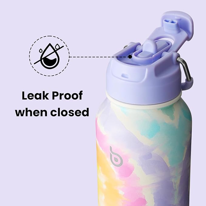 BOTTLE BOTTLE 32oz Insulated Water Bottle Stainless Steel Sport Water Bottle with Straw Dual-use Lid Design for Gym with Pill Box