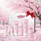 Sakura Skin Care Set, Skincare for Girls 10-12, 7Pcs Skincare Gift Set for Teens Complete Skincare Routine, Travel Size Skincare Set with Mud Mask, Kids Skin Care Set for Girls Ages 8-12