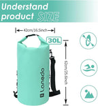 20L/30L Dry Bag Large Waterproof Bag Roll-Top Heavy Duty Fishing Duffel Bag with Durable Straps for Kayaking Paddle boarding Boating Rafting Fishing