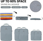 Lightweight Compression Packing Cubes for Suitcases, Compressible Expandable Travel Packing Organizer with Clear Toiletries and Backpack Bag, Travel Essentials for Carry on Luggage 7 Set