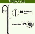 Rebar Stakes 12 Inch, Ground Stakes Heavy Duty J-Hook Black Coated Anti-Rust Heavy Duty Ground Anchors for Garden Dog Fence Chicken Coop Christmas Decorations Deer Fence 30pcs