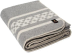 Inca Wall - Thick Alpaca Wool Blanket Heavyweight Camping Outdoors Indoors Soft Peru King Size New Ethnic Design (Soft Gray/Ivory, King Size)