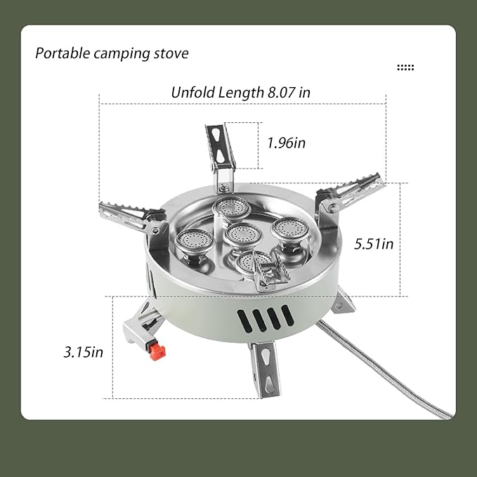 Camping Stove, Portable Lightweight Backpacking Stove with EVA Bag and Piezo Ignition, Foldable 3 in 1 Gas Stove Burner for Outdoor Picnic Cooking and Hiking (Large)
