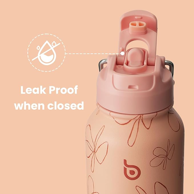 BOTTLE BOTTLE 32oz Insulated Water Bottle Stainless Steel Sport Water Bottle with Straw Dual-use Lid Design for Gym with Pill Box