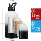 Insulated Water Bottle 87oz,Triple Wall Vacuum Stainless Steel(Dishwasher Safe),Leak Proof & Non-BPA,Flask Jug with Paracord Handle & Straw Spout Lids Sports Gradient black
