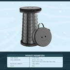 Collapsible Stool 2-Pack - Portable Folding Stool, Height Adjustable, Lightweight & Sturdy, Retractable Telescoping Camping Pop Up Seat Chair or Foldable Travel Footrest - Max 400lbs