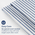 Pillowcases - Ultra Soft Hotel Quality Pillowcase Covers - Comfy, Cozy & Wrinkle Free - Shrinkage and Fade Resistant - Machine Washable Pillow Protectors - (King, Blue Stripes 2, 4 Piece Set)