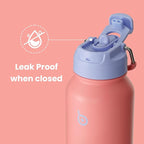 BOTTLE BOTTLE 32oz Insulated Water Bottle Stainless Steel Sport Water Bottle with Straw Dual-use Lid Design for Gym with Pill Box