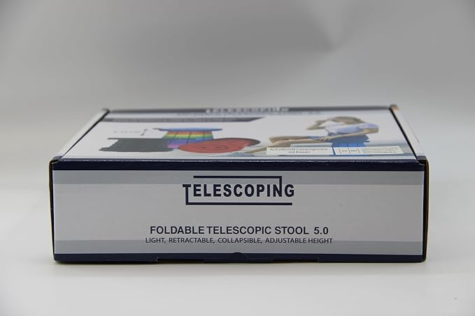 ALEVMOOM Portable Telescoping Collapsible Stool with Cushion & Bag, Retractable Folding Stool for Adults, Lightweight But Sturdy Capacity 440 lbs for Camping Fishing Hiking BBQ