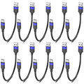 6 inch Short USB C Cable Bulk 10 Pack, Multipack Short USB A to USB C Cable for Fast Charging Stations, 0.5ft Type C Charger Cord for iPhone 16 15 Samsung Galaxy S24 S23 S20 S10 S9 Note 20 10 9