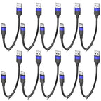 6 inch Short USB C Cable Bulk 10 Pack, Multipack Short USB A to USB C Cable for Fast Charging Stations, 0.5ft Type C Charger Cord for iPhone 16 15 Samsung Galaxy S24 S23 S20 S10 S9 Note 20 10 9